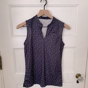 Nike Dri Fit Sleeveless Mock Collar Golf Shirt